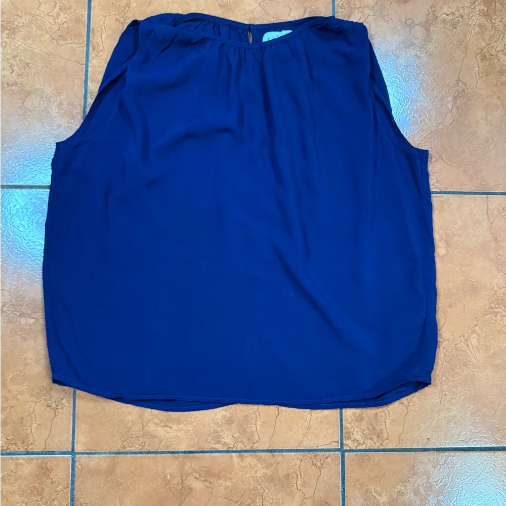 Navy Blue Sleeveless Blouse
